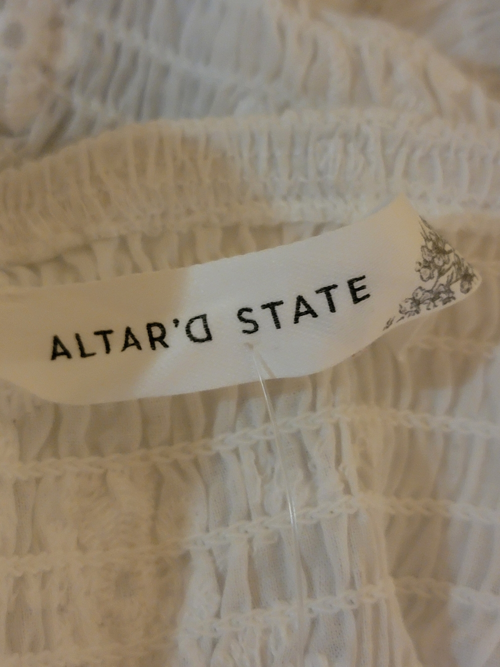 Altar'd State White Eyelet Lace Ruffle Crop Top Medium NWT - Picture 4 of 6